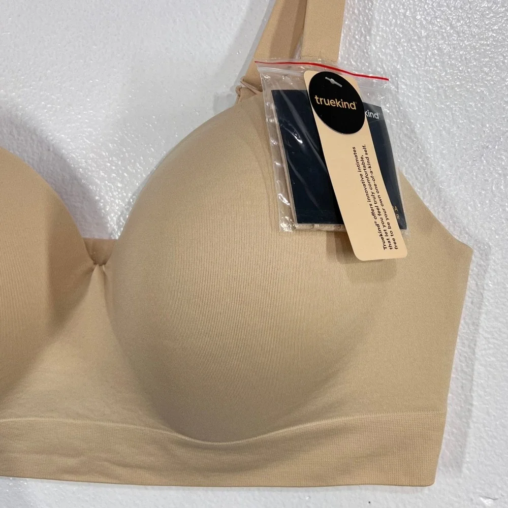 NWT Truekind Supportive Comfort Wireless Shaping Bra 2XL Chai Nude Extender